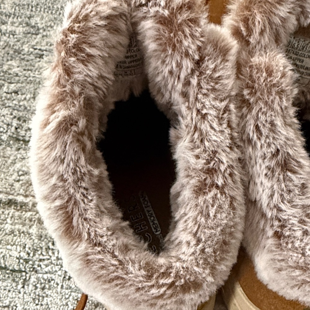 Skechers Tan Faux-Fur Lace-Up Winter Boots - Picture 3 of 4